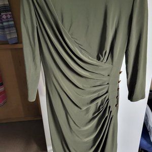 Jones New York Olive Ruched Dress